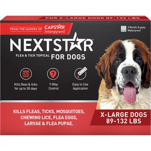 NextStar Flea & Tick Spot Treatment for X-Large Dogs, 89-132 lbs, 3 Doses (3-mos. supply)