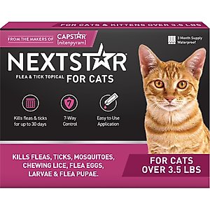 NextStar Fast Acting Cat Flea & Tick Treatment 3 doses