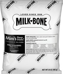 Milk-Bone Mini's Flavor Snacks Beef, Chicken & Bacon Flavored Biscuit Dog Treats, 35-oz, case of 2