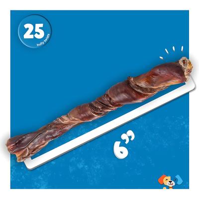 Show full view: Jack & Pup 6-inch Twisted Beef Bully Stick Dog Chews, 25 count slide 5 of 8