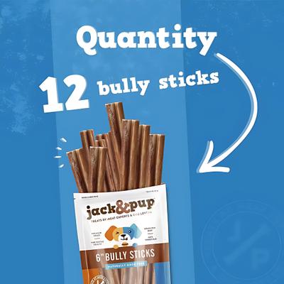 Show full view: Jack & Pup Odor Free 6-inch Jumbo Beef Bully Sticks Dog Chews, 12 count slide 6 of 9