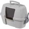 Show in main carousel: IRIS Portable Hooded Corner Cat Litter Box with Scoop & Handle, Gray, Large slide 1 of 11