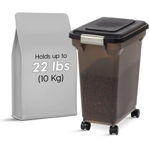 IRIS WeatherPro Airtight, Dog, Cat, Bird & Small-Pet Food Storage Container, 22-lb/28-qt