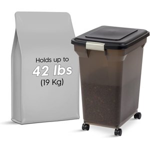IRIS WeatherPro Airtight, Dog, Cat, Bird & Small-Pet Food Storage Container, 45-lb
