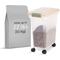 Show in main carousel: IRIS WeatherPro Airtight Attachable Wheels Dog, Cat & Bird Food Storage Container, Clear/Almond, 22-lbs/28-qt slide 1 of 12