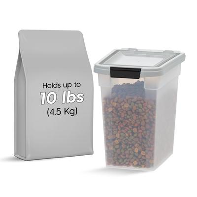 Show full view: IRIS WeatherPro Airtight Dog, Cat & Bird Food Storage Container, Clear/Gray, Small, 10-lb slide 1 of 11