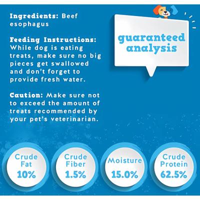 Show full view: Jack & Pup Joint Health Beef Gullet Bites Dog Chews, 16-oz bag slide 4 of 6