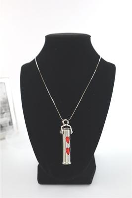 Show full view: The Key Chain Urn Company Paw Print Design Keepsake Urn, Silver/Black slide 6 of 9