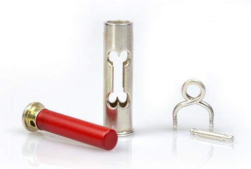 Show full view: The Key Chain Urn Company Dog Bone Design Keepsake Urn, Silver/Black slide 3 of 9