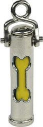 The Key Chain Urn Company Dog Bone Design Keepsake Urn, Silver/Yellow