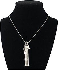 The Key Chain Urn Company Cat Face Design Keepsake Urn, Silver/Black slide 2 of 8