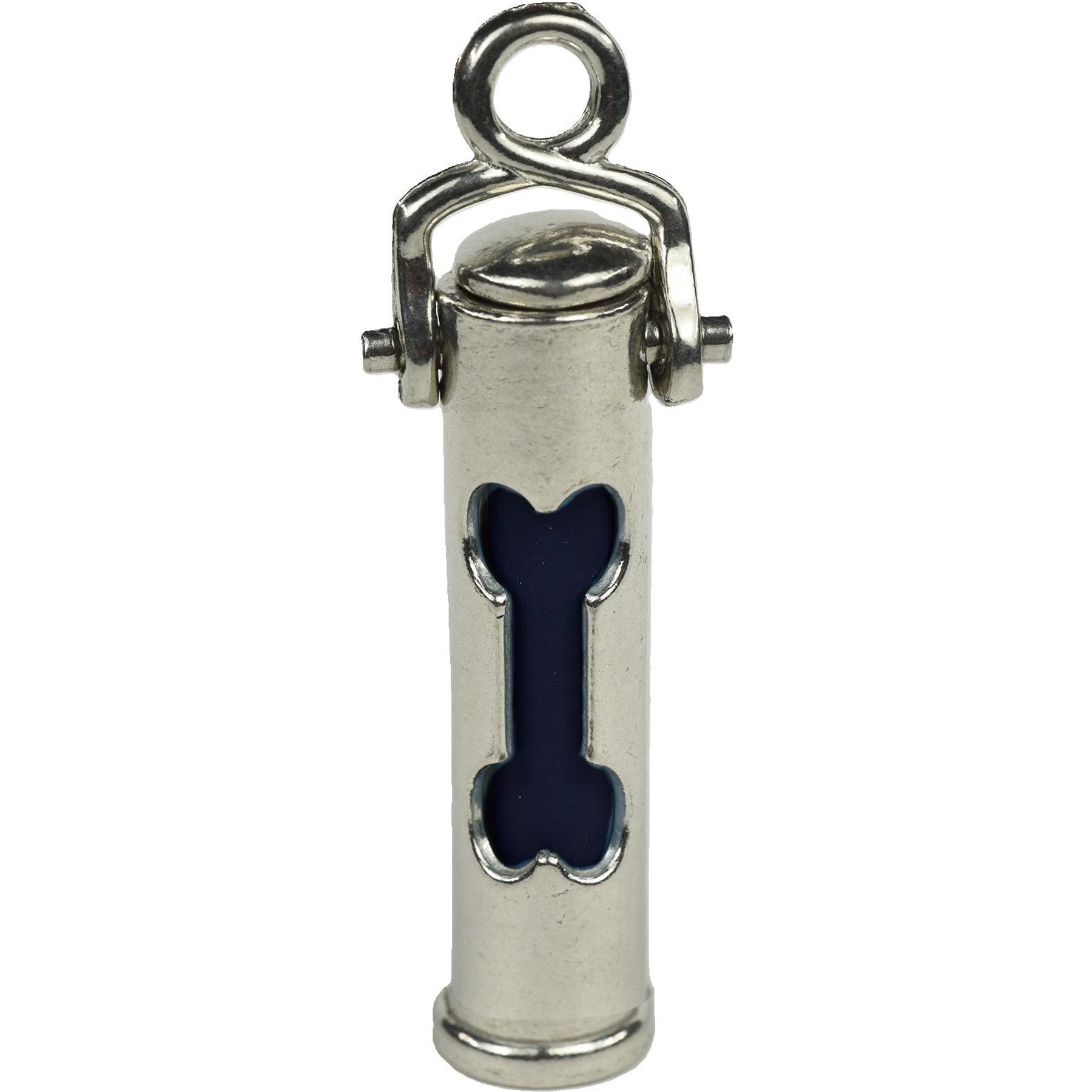 The Key Chain Urn Company Dog Bone Design Keepsake Urn, Silver/Black