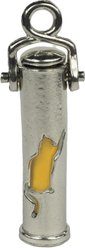 The Key Chain Urn Company Cat Design Keepsake Urn, Silver/Yellow