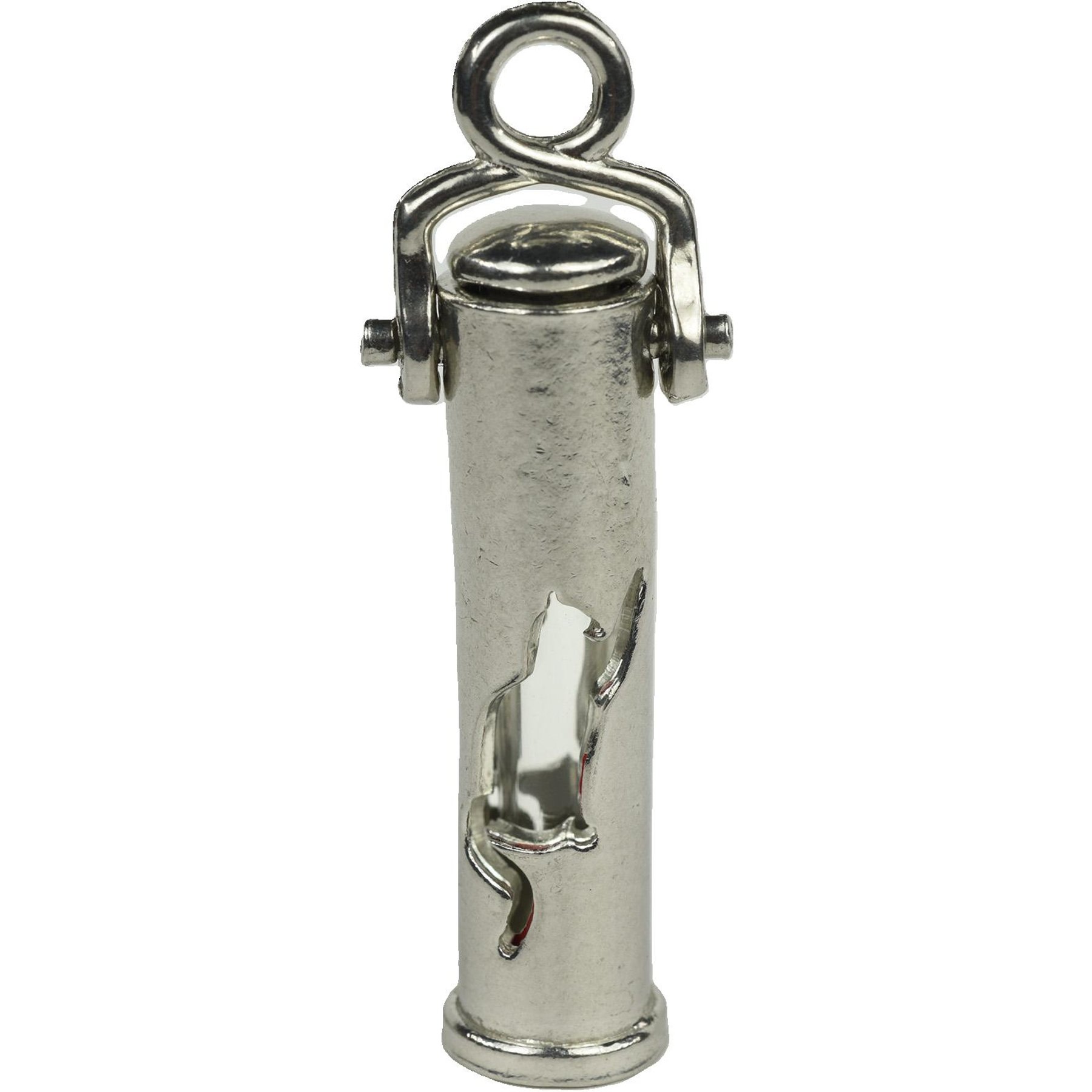 The Key Chain Urn Company Cat Design Keepsake Urn, Silver/Clear