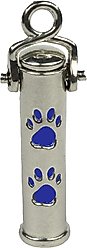 The Key Chain Urn Company Paw Print Design Keepsake Urn, Silver/Blue