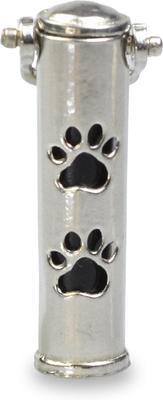 Show full view: The Key Chain Urn Company Paw Print Design Keepsake Urn, Silver/Black slide 2 of 9