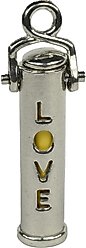 The Key Chain Urn Company Love Design Keepsake Urn, Silver/Yellow