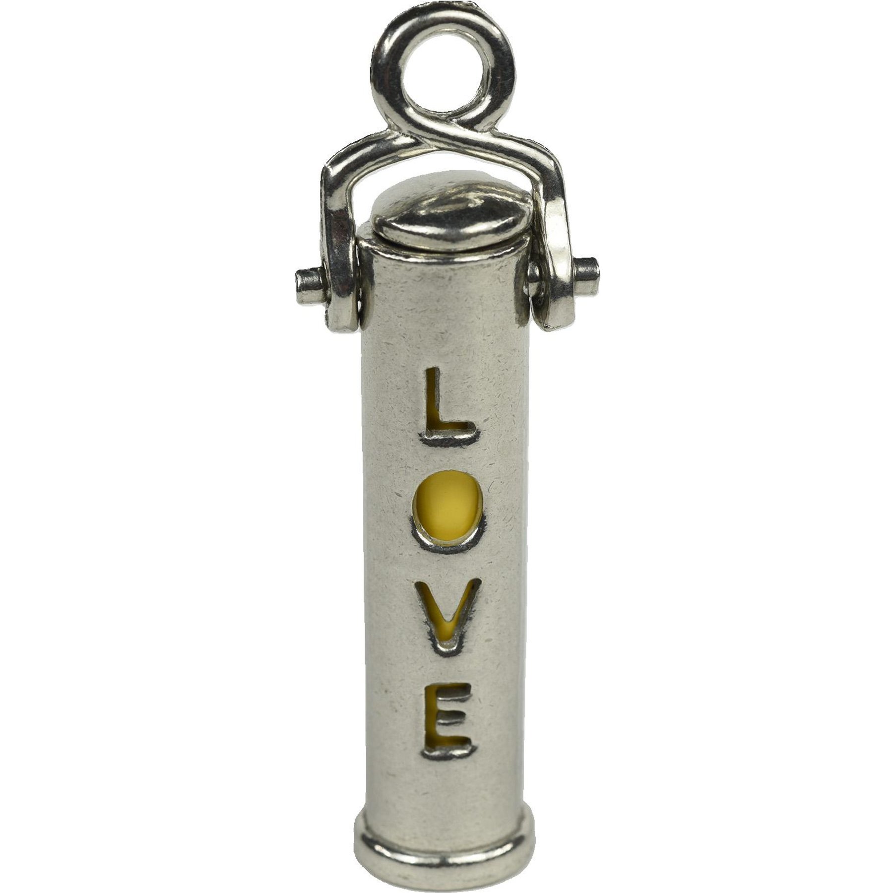 The Key Chain Urn Company Love Design Keepsake Urn, Silver/Yellow