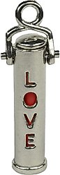 The Key Chain Urn Company Love Design Keepsake Urn, Silver/Red