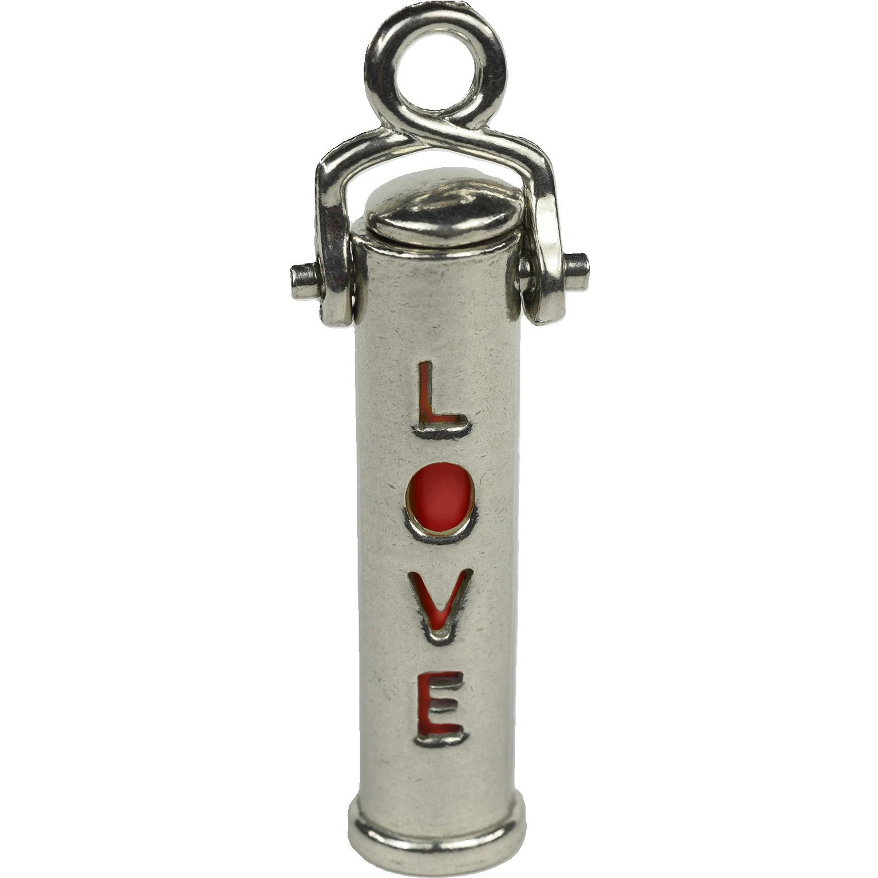 The Key Chain Urn Company Love Design Keepsake Urn, Silver/Red