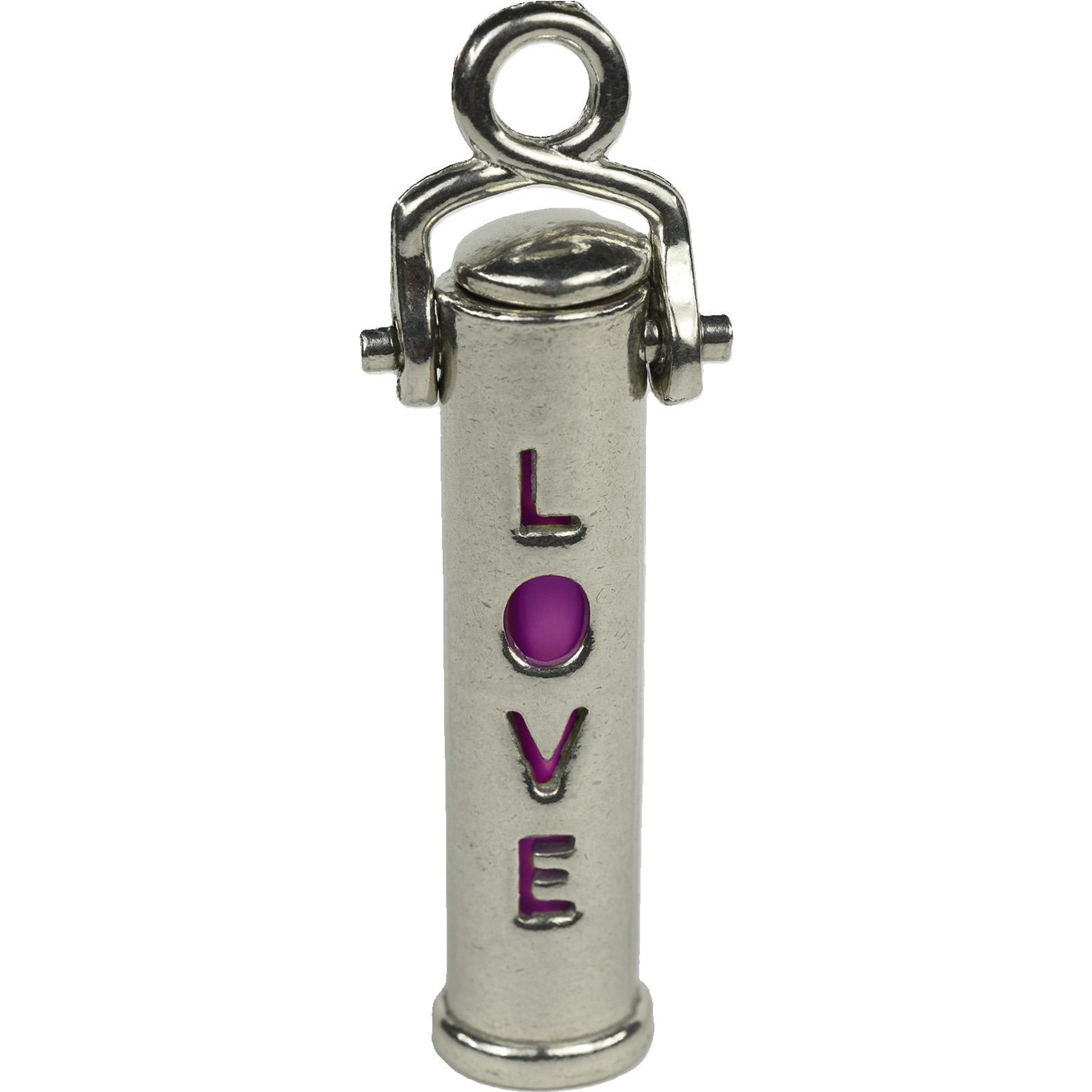 The Key Chain Urn Company Love Design Keepsake Urn, Silver/Purple