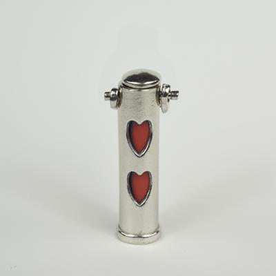 Show full view: The Key Chain Urn Company Heart Design Keepsake Urn, Silver/Red slide 2 of 9