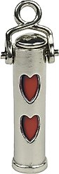 The Key Chain Urn Company Heart Design Keepsake Urn, Silver/Red