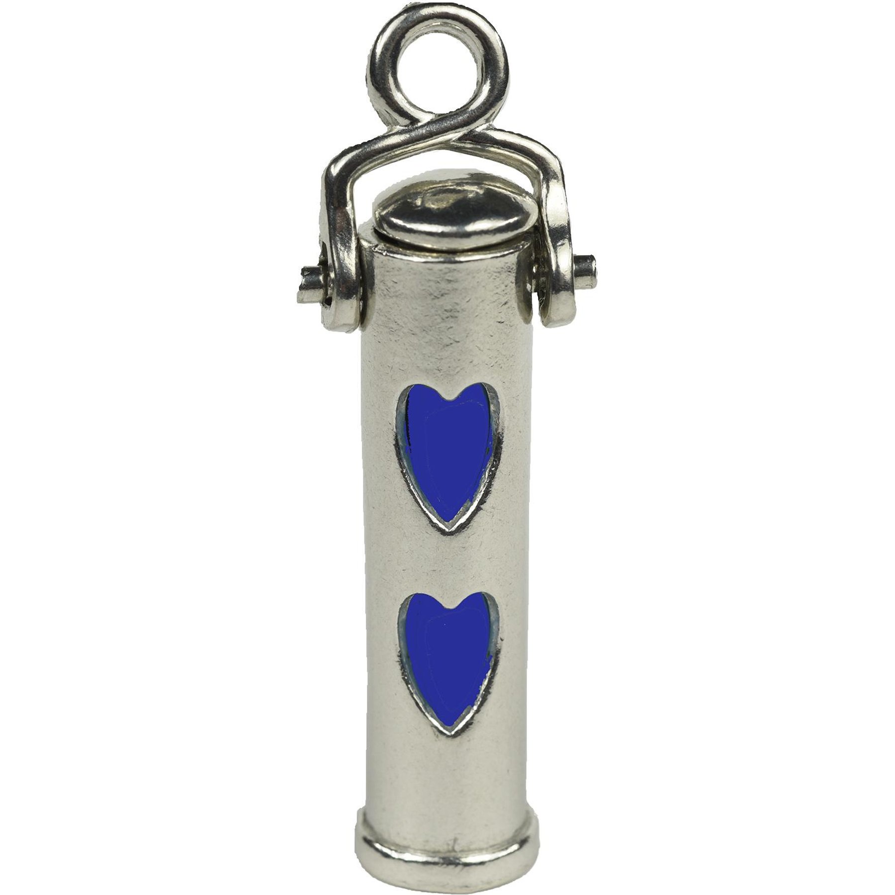 The Key Chain Urn Company Heart Design Keepsake Urn, Silver/Blue