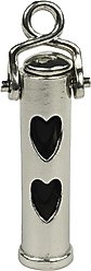 The Key Chain Urn Company Heart Design Keepsake Urn, Silver/Black slide 1 of 8