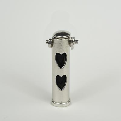 Show full view: The Key Chain Urn Company Heart Design Keepsake Urn, Silver/Black slide 2 of 9
