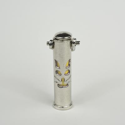 Show full view: The Key Chain Urn Company Cat Face Design Keepsake Urn, Silver/Yellow slide 2 of 9