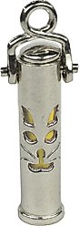 The Key Chain Urn Company Cat Face Design Keepsake Urn, Silver/Yellow