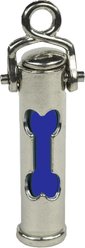 The Key Chain Urn Company Dog Bone Design Keepsake Urn, Silver/Blue
