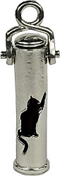 The Key Chain Urn Company Cat Design Keepsake Urn, Silver/Black