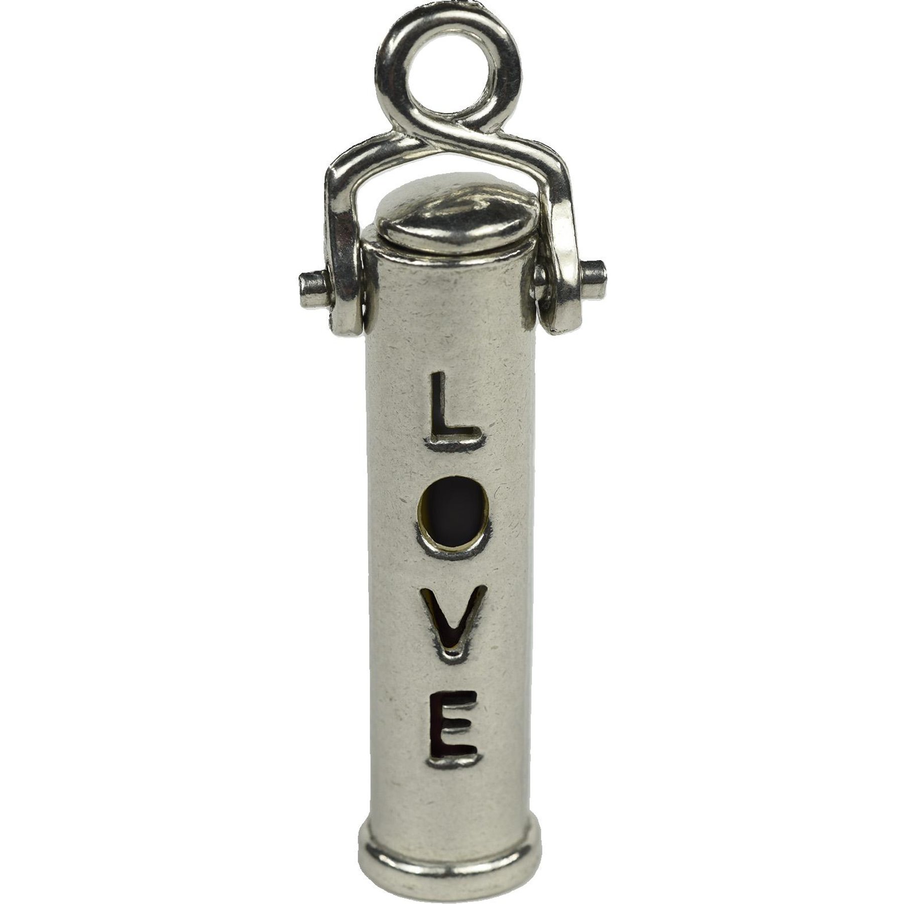 The Key Chain Urn Company Love Design Keepsake Urn, Silver/Black