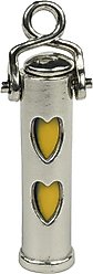 The Key Chain Urn Company Heart Design Keepsake Urn, Silver/Yellow