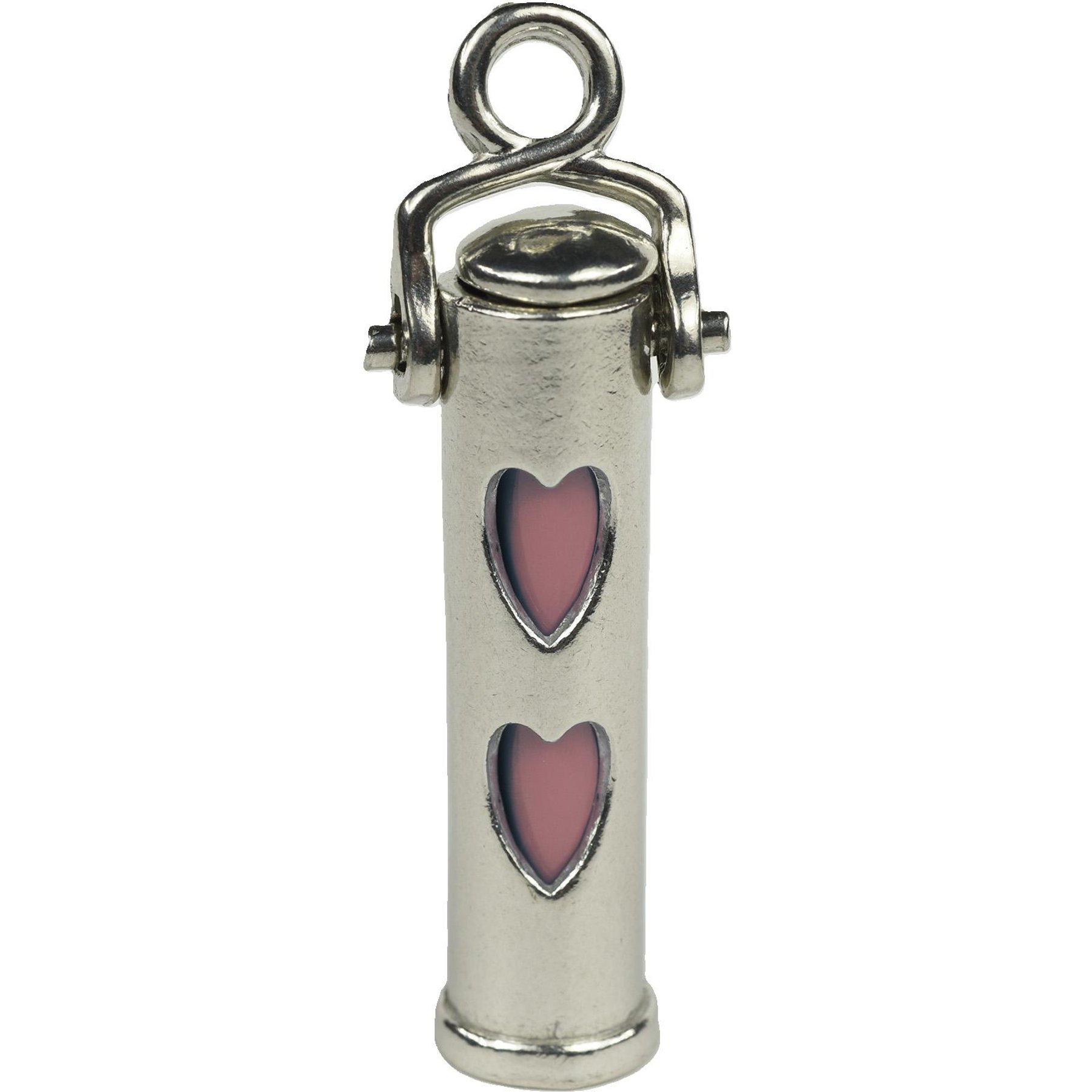 The Key Chain Urn Company Heart Design Keepsake Urn, Silver/Pink