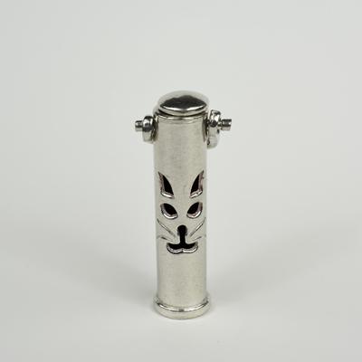 Show full view: The Key Chain Urn Company Cat Face Design Keepsake Urn, Silver/Black slide 2 of 9