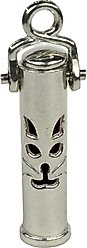 The Key Chain Urn Company Cat Face Design Keepsake Urn, Silver/Black slide 1 of 8