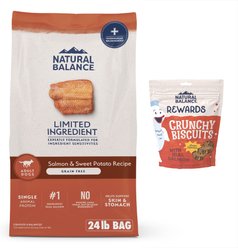 Natural Balance L.I.D. Limited Ingredient Diets Grain-Free Salmon & Sweet Potato Formula Dry Food + Sweet Potato & Fish Formula Dog Treats
