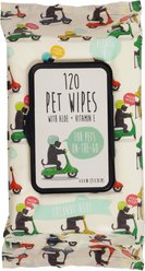 Precious Tails On-the-Go Dog Grooming Wipes, Coconut Aloe Scented, 120 count