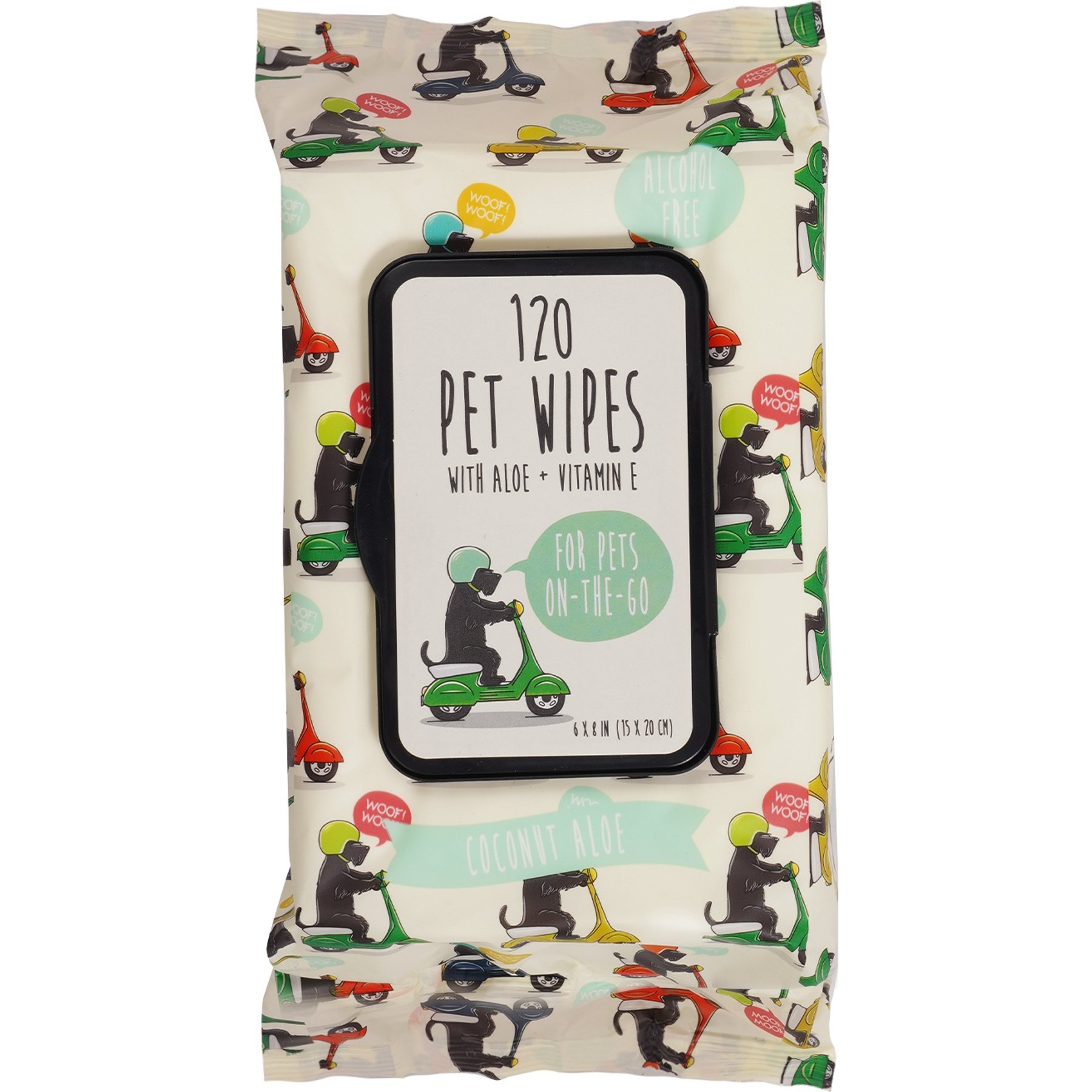 Precious Tails On-the-Go Dog Grooming Wipes, Coconut Aloe Scented, 120 count