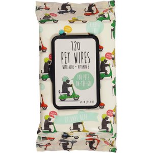 Precious Tails On-the-Go Dog Grooming Wipes, Coconut Aloe Scented, 120 count