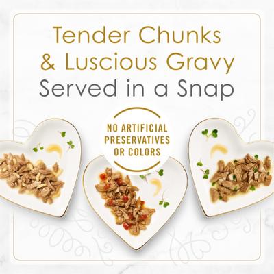 Show full view: Fancy Feast Gourmet Petites Gravy Collection Variety Pack Wet Cat Food, 48 servings, 2.8-oz tray, case of 24 slide 4 of 11