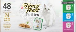 Fancy Feast Gourmet Petites Gravy Collection Variety Pack Wet Cat Food, 48 servings, 2.8-oz tray, case of 24