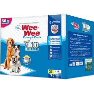 Wee-Wee Pads Superior Performance with Runoff Edge Guard Dog Pee Pads, X-Large, 28 x 34-in, 75 count