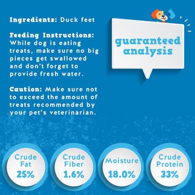 Show full view: Jack & Pup Duck Feet Grain-Free Dehydrated Dog Treats, 20 count slide 4 of 6