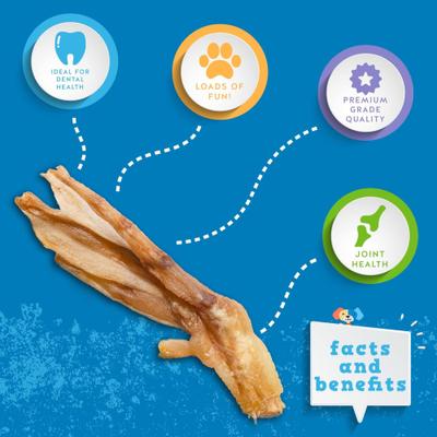 Show full view: Jack & Pup Duck Feet Grain-Free Dehydrated Dog Treats, 20 count slide 3 of 6