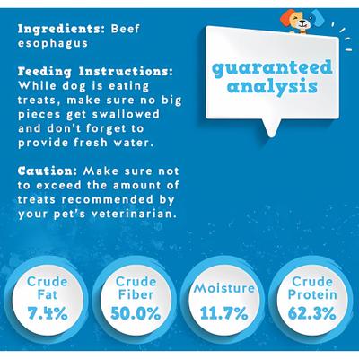 Show full view: Jack & Pup 6-inch Beef Trachea Dog Chews, 10 count slide 4 of 6