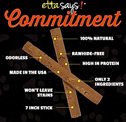 Etta Says! 7" Select Hide-Free Sausage Recipe Crunchy Dog Chews slide 2 of 7